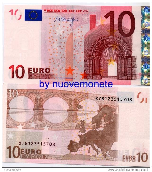 2012 The First Note Of 10 EURO Signed By Mr. DRAGHI X GERMANY E006..  UNC - 10 Euro