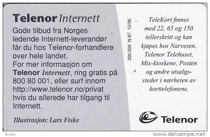 Norway, N087, Internett, CN : C6C171650, 2 Scans. - Norvège