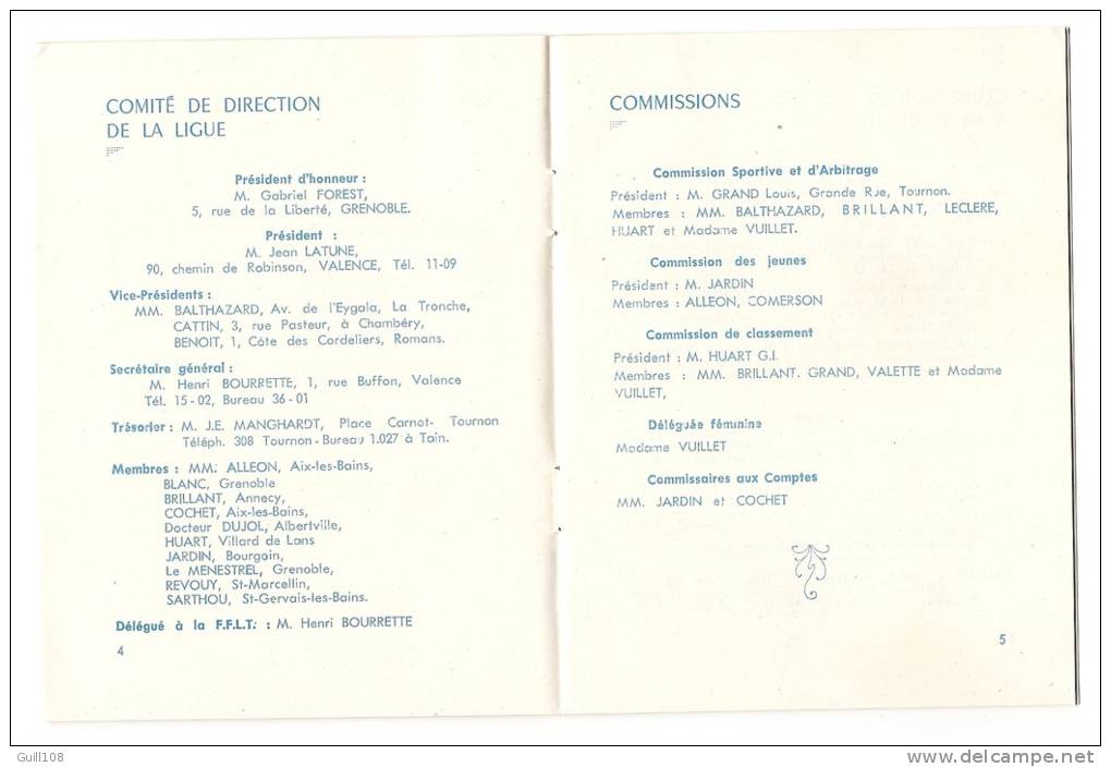 Guide Pratique Du Joueur De La Ligue Dauphiné Savoie Tennis 1960 20 Pages Hautes-Alpes Isère Drome Tain C1 - Programme