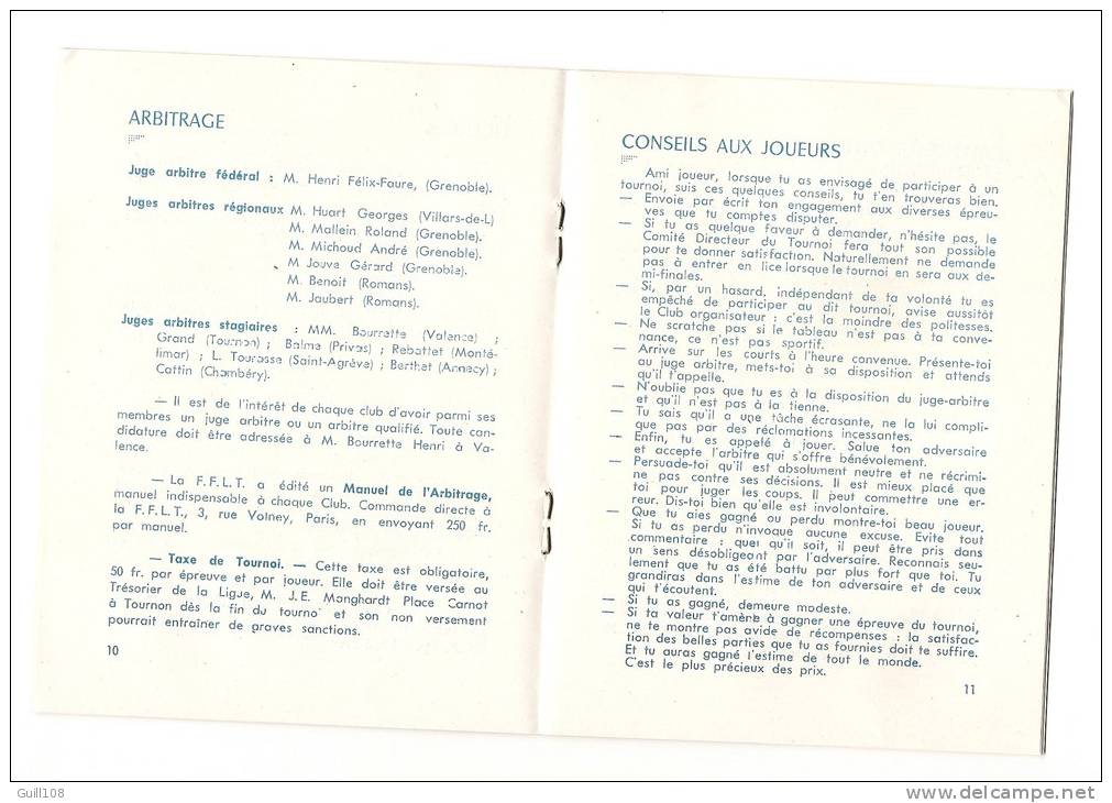 Guide pratique du joueur de la ligue Dauphiné Savoie Tennis 1960 20 pages Hautes-Alpes Isère Drome Tain C1