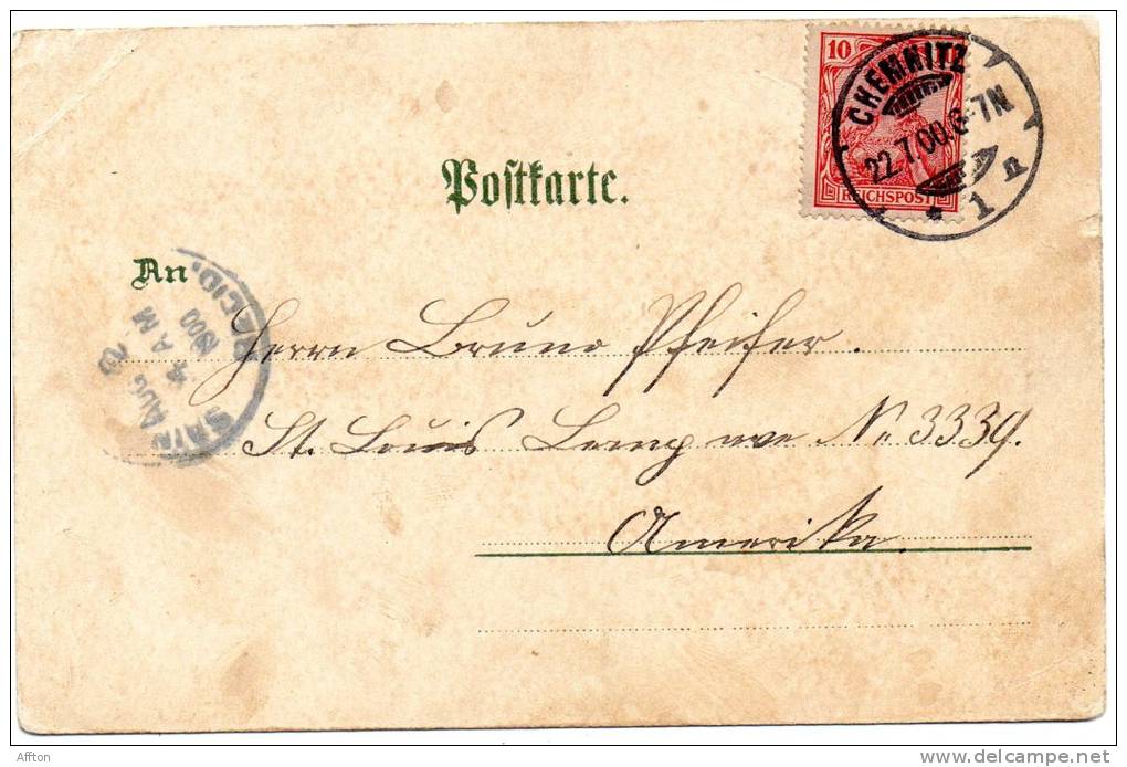 Gruss Aus Chemnitz 1898 Bahnhof Postcard - Chemnitz (Karl-Marx-Stadt 1953-1990)