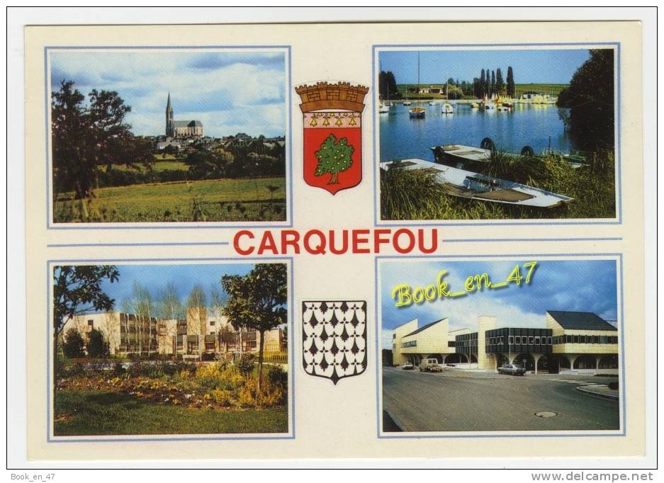 {36226} 44 Loire Atlantique Carquefou , Multivues ; Eglise , Hôtel De Ville , Port Jean Et La Maison De Retraite - Carquefou
