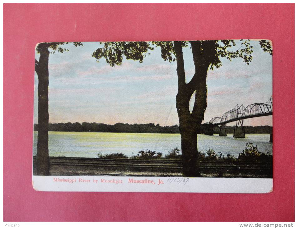 IA - Iowa > Muscatine  Mississippi River  Bridge  1907 Cancel--  ------ref 685 - Waterloo