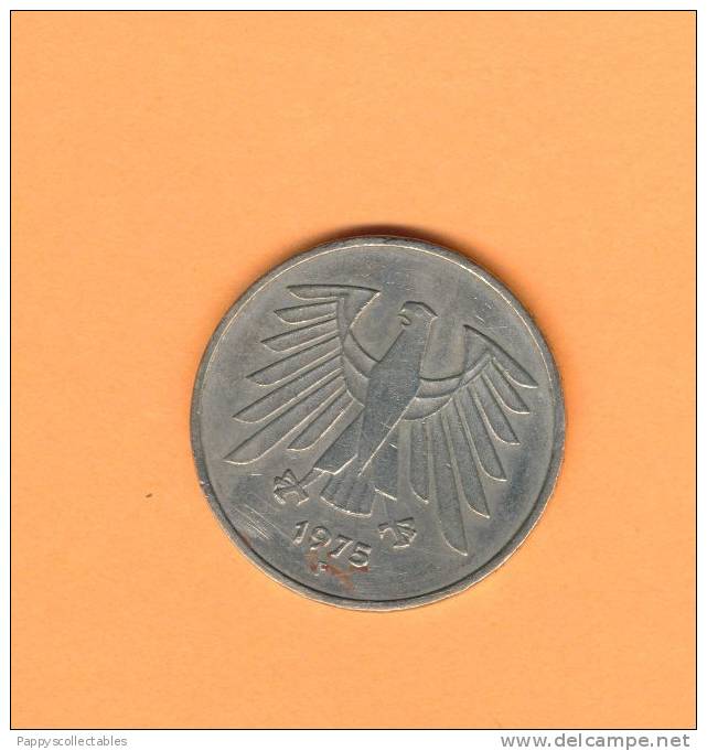 Germany Allemagne 5 Mark F Deutsche Mark 1975 - 5 Mark