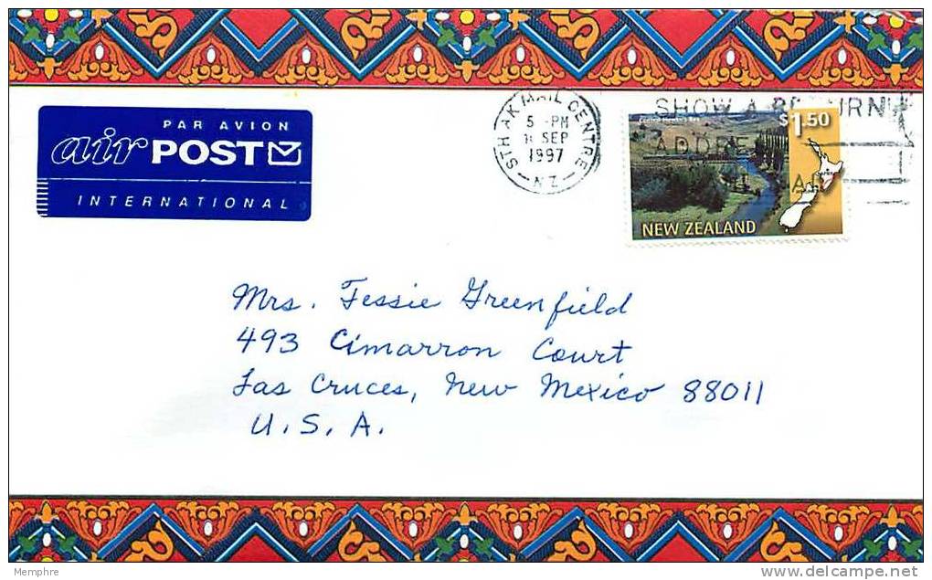 1997  $1.50 Scenic Railways  Single On Air Letter To USA - Storia Postale