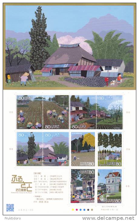 Japan Mi 5566-5575 Mini Sheet - Hometowns - Scenes In My Heart 9 - Painting - Ibaraki - Saitama - Gunma 2011 ** - Blocks & Sheetlets