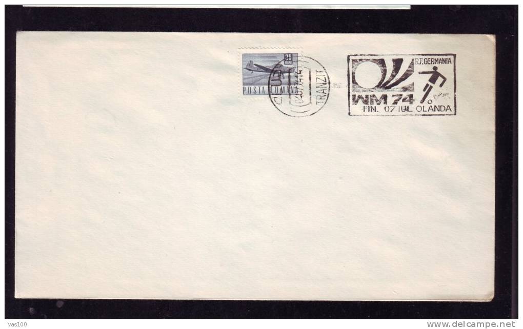 WORLD FOOTBALL CHAMPIONSHIP,FINAL DAY,1974,VERY RARE,POSTMARK ON COVER,ROMANIA - 1974 – Germania Ovest