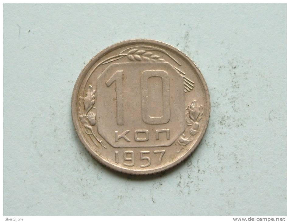 1957 - 10 KOPEKS / Y # 123 ( Uncleaned - For Grade, Please See Photo ) ! - Russie