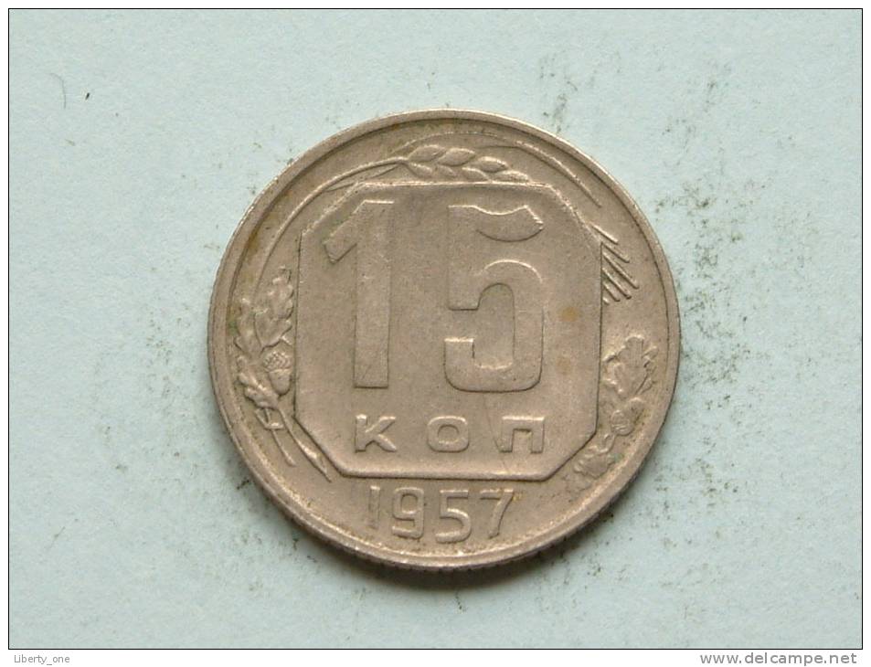 1957 - 15 KOPEKS / Y # 124 ( Uncleaned - For Grade, Please See Photo ) ! - Russie