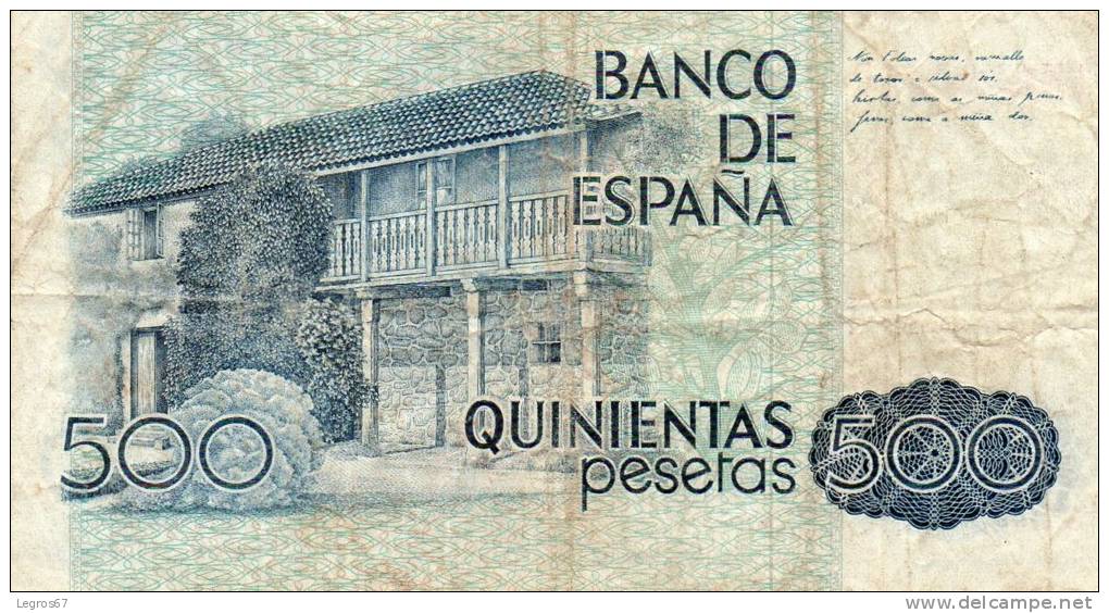 BILLET DE 500 PESETAS - 23 OCTOBRE 1979 - [ 4] 1975-… : Juan Carlos I