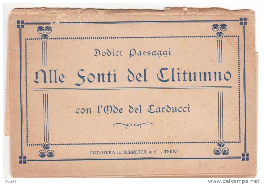 30-Fonti Clitumno-Foligno-Spoleto-Umbria-Libretto 12 Cartoline Con Odi Di Carducci-Tema: Letteratura-Poesie-Vedi Tutte.. - Foligno