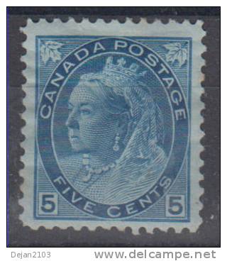 Canada Queen Victoria 5 Cents Mi#58 1898 MH * - Unused Stamps