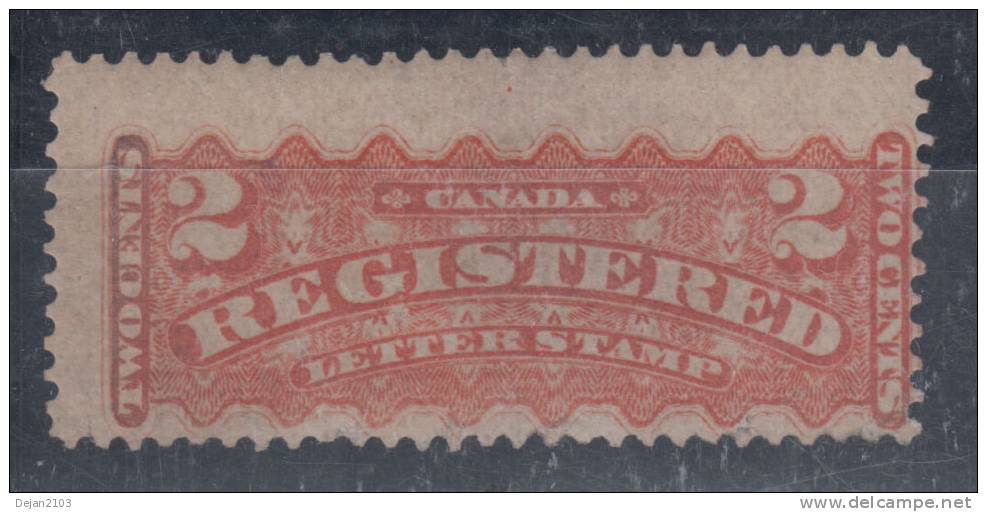 Canada Registered Letter Stamps $2 Perforation 12 Mi#32aA 1875 MNH ** - Unused Stamps