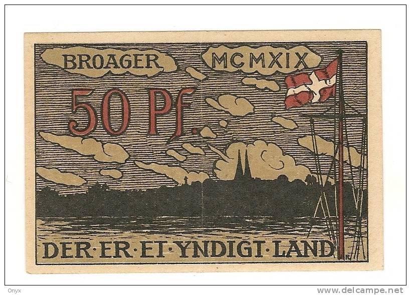 DANEMARK / DENMARK -  BROACKER / 50 PFENNIG 1919 - Danemark