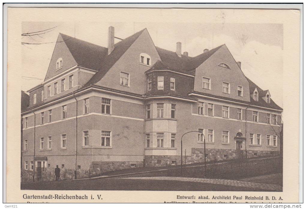 0-9800 REICHENBACH, Rosenplatz, Architektenkarte - Reichenbach I. Vogtl.