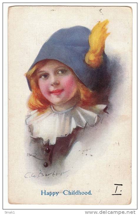 ILLUSTRATORS COURT BARBER "HAPPY CHILDHOOD" LONDON E.C. SERIES Nr. 653 OLD POSTCARD 1913. - Barber, Court