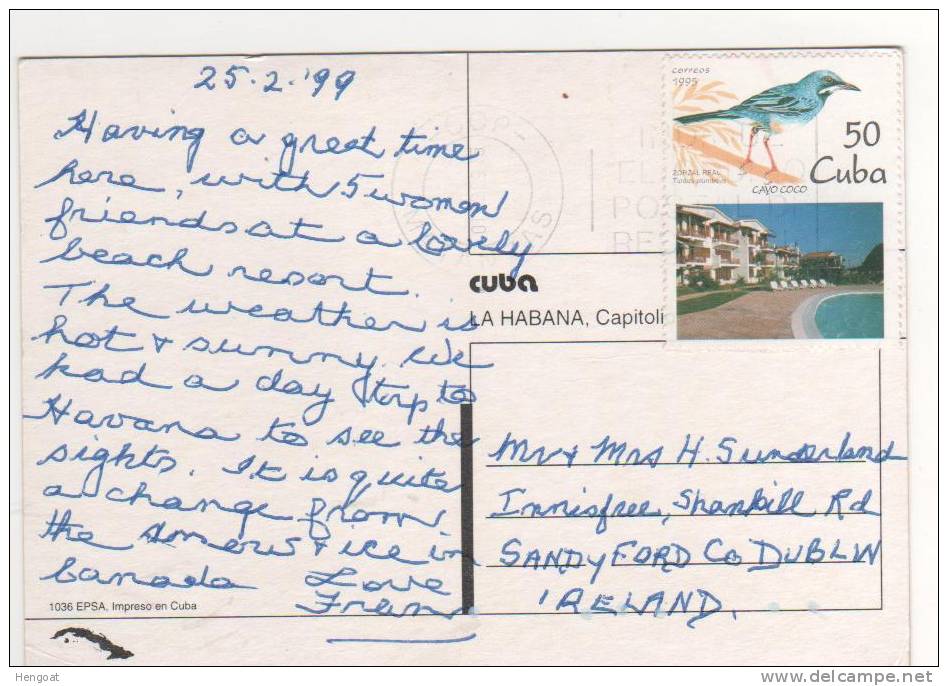 Beau  Timbre  " Oiseau , Paysage " / Carte , Postcard Du 25/2/99 - Covers & Documents