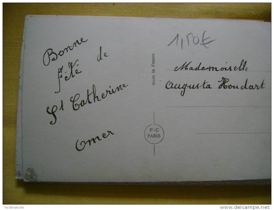 CARTE DE SAINTE CATHERINE - COUPLE QUI S'EMBRASSE - CPA GLACEE ECRITE ANNEES 30  Je Connaissais La Destinataire - Saint-Catherine's Day