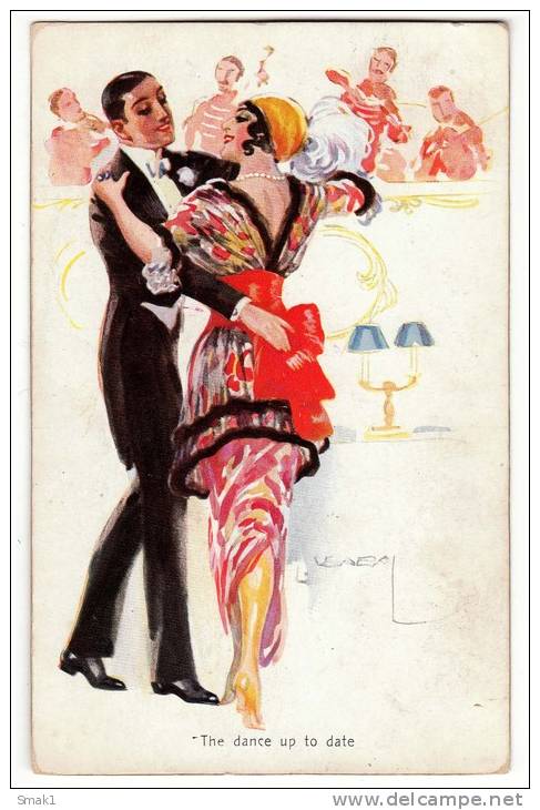 ILLUSTRATORS USABAL "THE DANCE UP TO DATE" WSBS Nr. 1330 OLD POSTCARD 1915. - Usabal