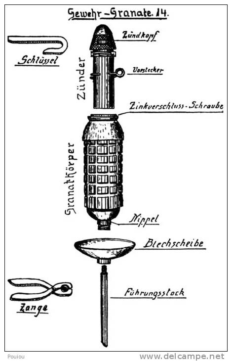 Pince Pour Dévisser Les Baguettes De Grenade à Fusil Allemande Modèle 1914 - 1914-18