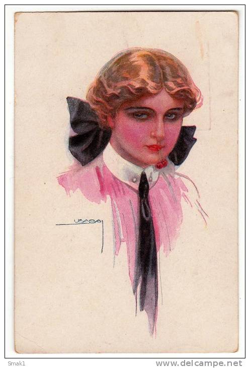 ILLUSTRATORS USABAL A GIRL  R&K ERKAL Nr. 333/5 OLD POSTCARD - Usabal