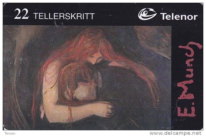 Norway, N133, Vampyr, E.Munch, Painting, 2 Scans. - Norway