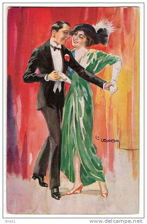 ILLUSTRATORS USABAL DANCEING COUPLE NN Nr. 20468 OLD POSTCARD 1923. - Usabal