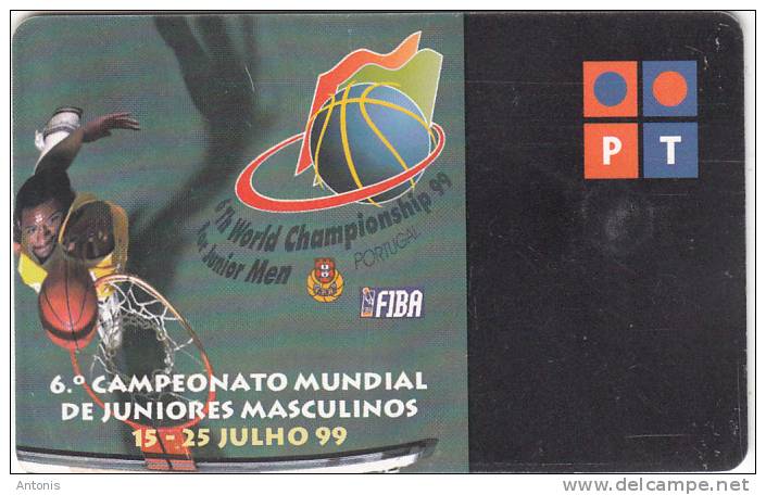 PORTUGAL - FIBA, 6th World Championship Basketball For Junior Men/Portugal "99, Tirage 50000, 07/99, Used - Sport