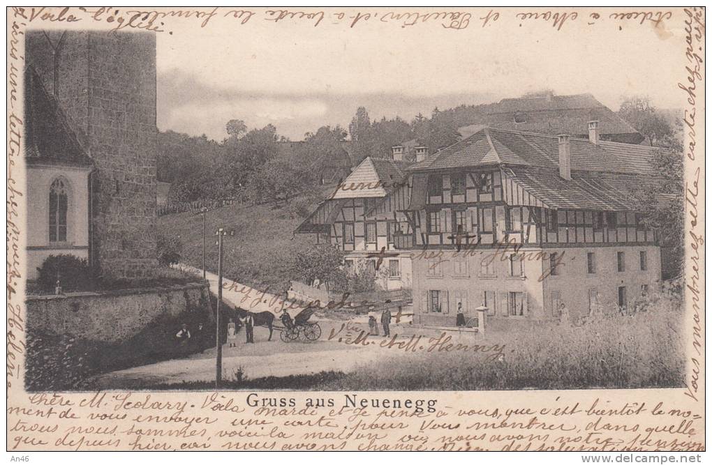 GRUSS AUS NEUENEGG VG 1904 X PAYERNE ORIGINALE AUTENTIQUE 100% - Neuenegg