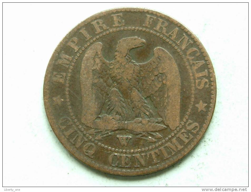 1855 W - CINQ CENTIMES / KM 777.7 ( Uncleaned Coin / For Grade, Please See Photo ) !! - Autres & Non Classés