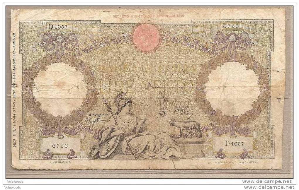 Italia - Banconota Circolata Da 100 £ - 1943 - 100 Lire