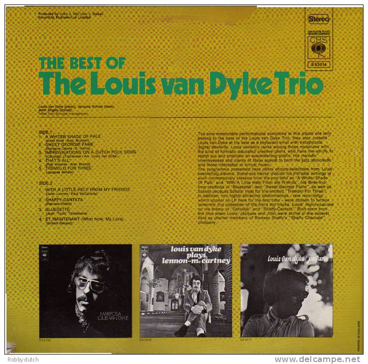* LP * LOUIS VAN DYKE TRIO - A WHITER SHADE OF PALE (wrong Sleeve) - Jazz