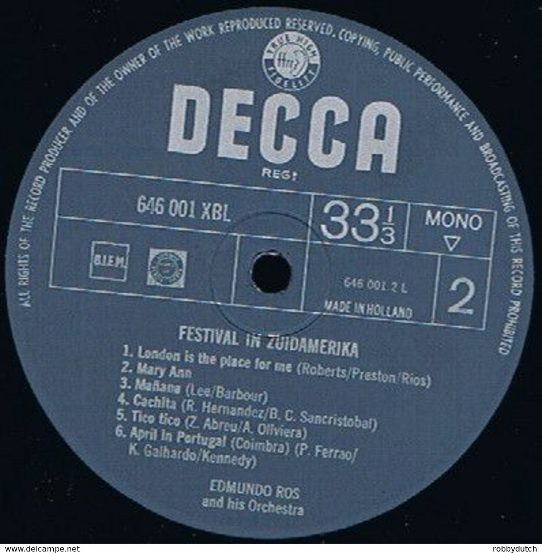 * LP *  EDMUNDO ROS - FESTIVAL IN ZUID-AMERIKA - Instrumental