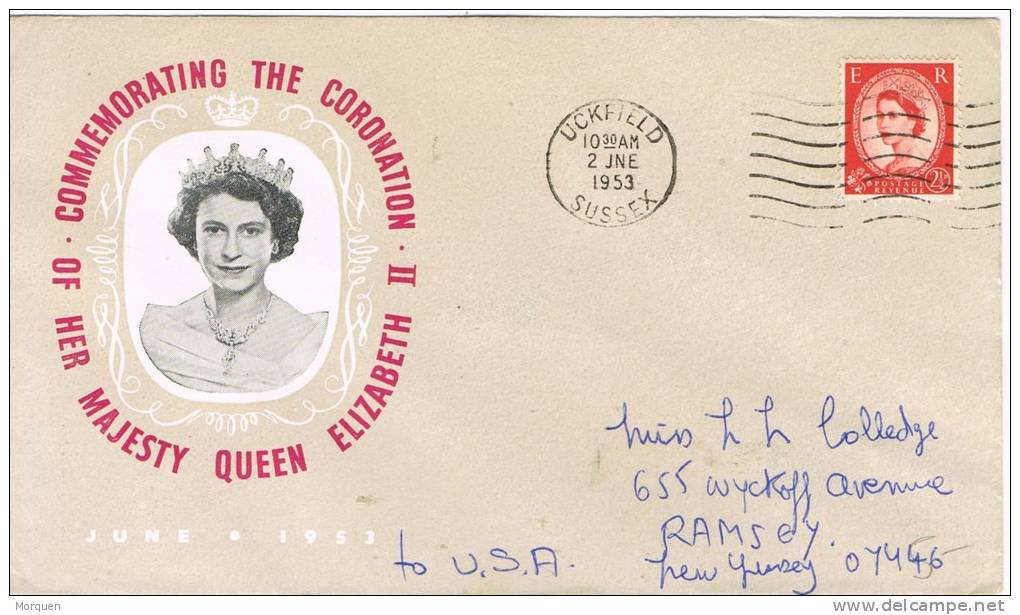 Carta UCKFIELD ( Sussex) Gran Bretaña 1953 A Estados Unidos - Covers & Documents