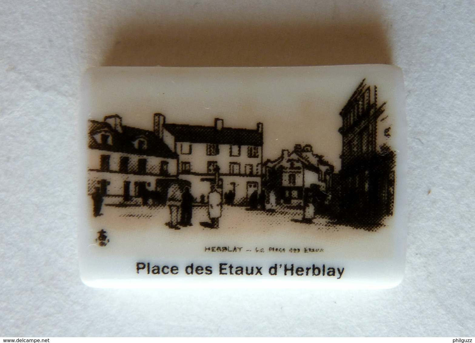 FEVE PUBLICITAIRE PERSO DH - HERBLAY 95 - PLACE DES ETAUX GENRE CARTE POSTALE ANCIENNE Clamecy - Regionen