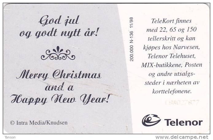 Norway, N136, Jul 98 Nisse, Christmas, CN : C8A027877,  2 Scans.  Please Read. - Norway