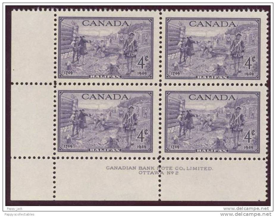 Canada Halifax Bicentenary Block Plate # 2 1949 # 283 - Hojas Bloque