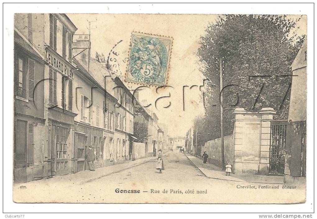 Gonesse (95) : La Rue De Paris Prise Au Niveau Des Etablissements Leurard Fils En 1905 (animée). - Gonesse