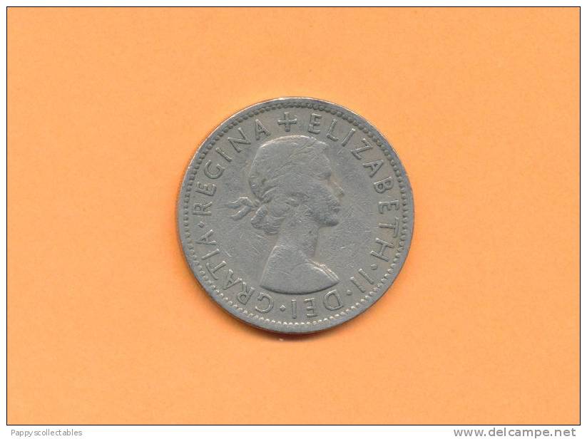 Great Britain UK Queen Elizabeth II   2 Shillings 1954 - J. 1 Florin / 2 Schillings
