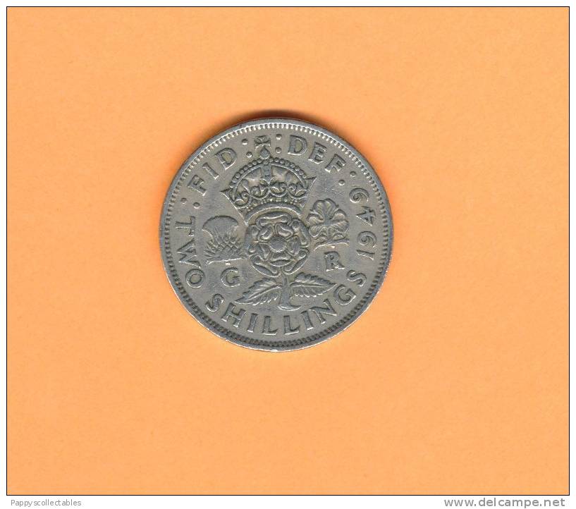 Great Britain UK King George VI 2 Shillings 1949 - J. 1 Florin / 2 Schillings