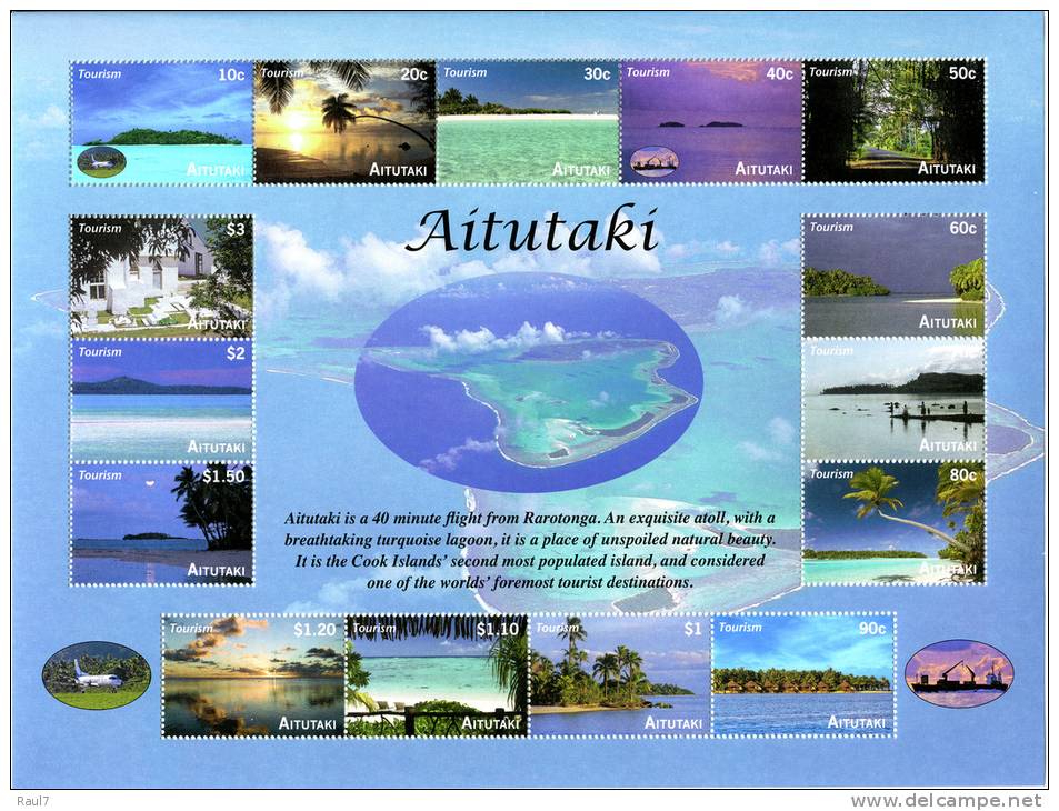 AITUTAKI // 2010 - Tourisme, Vues De Aitutaki - Feuillet 15v Neufs // Mnh - Aitutaki