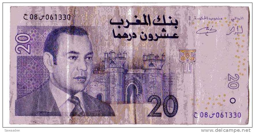 BILLET MAROC - P.68 - 20 DIRHAMS (VOIR SIGNATURES) -  MOHAMMED VI - Morocco