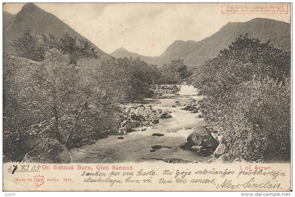 CPA 1905    On Sannox   Burn ,Glen  Sannox - Ayrshire