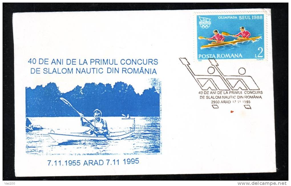 CANOE SPORT,1995,POSTAL COVER,OBLITERATION CONCORDANTE,ROMANIA - Kano