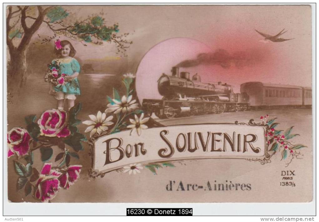 16230g ARC-AINIERES - "Bon Souvenir" -  Locomotive à Vapeur - 1921 - Frasnes-lez-Anvaing
