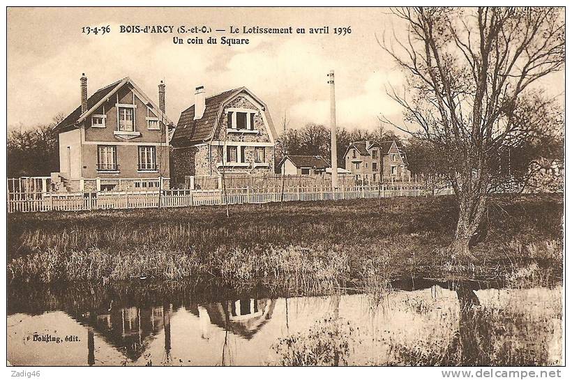 BOIS D'ARCY - LE LOTISSEMENT EN AVRIL 1936 - UN COIN DU SQUARE - Bois D'Arcy