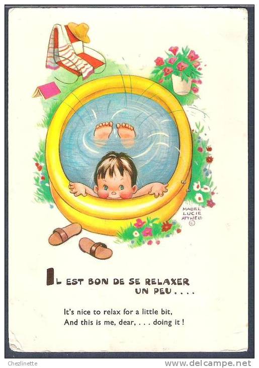 ENFANT DANS UNE PETITE PISCINE - "Il Est Bon De Se Relaxer Un Peu... "  - MABEL LUCIE ATTWELL - Attwell, M. L.