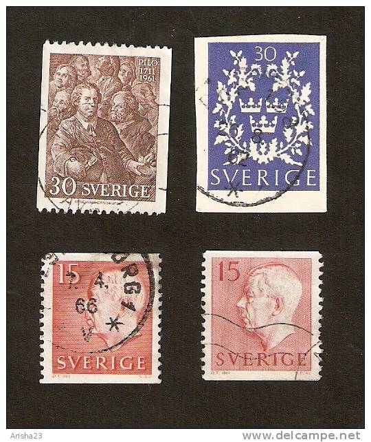 OS.32-8-1. Sweden, Sverige LOT Set Of 4 - 1942 - 1962 - 1961 Pilo 1711-1961 - Oblitérés