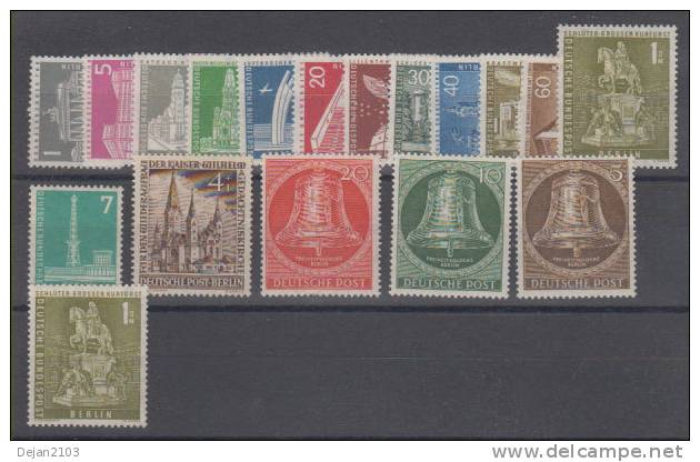 Germany West Berlin Bells,architecture,monument MNH ** - Unused Stamps