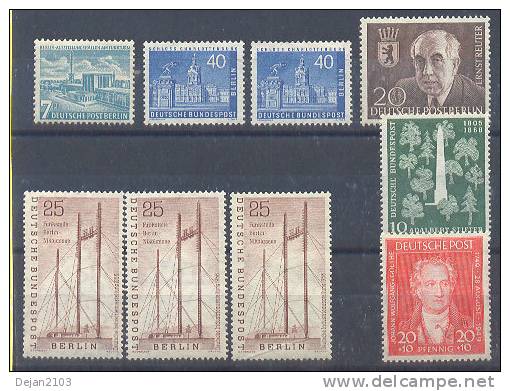 Germany West Berlin 9 Stamps MNH ** - Unused Stamps